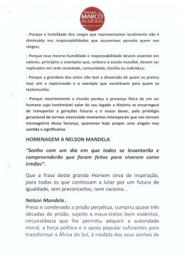 "Homenagem a Nelson Mandela", Sintrenses com Marco Almeida