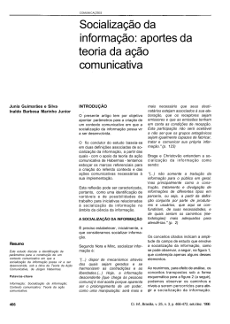 Socializa&ccedil;&atilde;o da informa&ccedil;&atilde;o: aportes da teoria da a&ccedil;&atilde;o