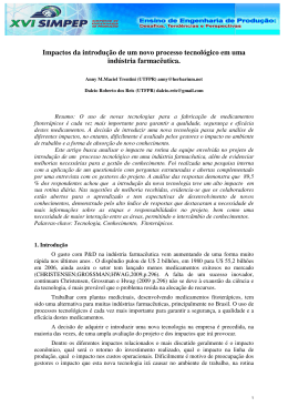 Impactos da introdu&ccedil;&atilde;o de um novo processo tecnol&oacute;gico