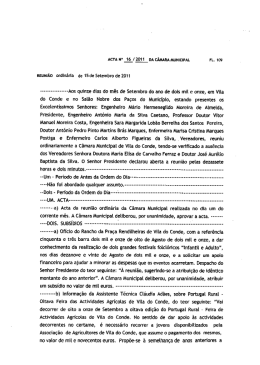 Aos quinze dias do m&ecirc;s de Setembro do ano de