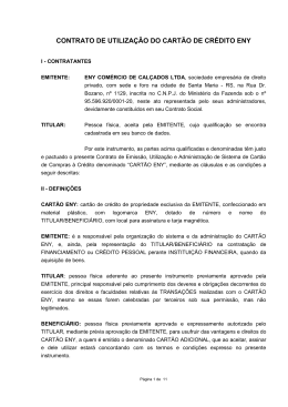Leia aqui o contrato de emiss&atilde;o e utiliza&ccedil;&atilde;o dos