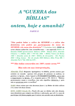 A &ldquo;GUERRA das B&Iacute;BLIAS&rdquo; - remanescentefiel.com.br