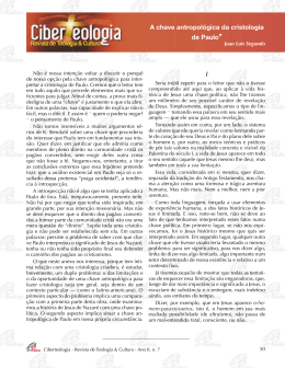 A chave antropol&oacute;gica da cristologia de Paulo* I