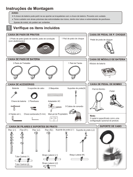 Instru&ccedil;&otilde;es de Montagem Verifique os itens inclu&iacute;dos