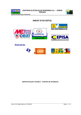 Anexo XI_Especifica&ccedil;&atilde;o T&eacute;cnica Chave de Aferi&ccedil;&atilde;o