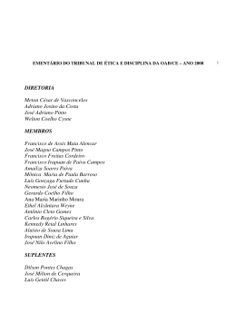 DIRETORIA Meton C&eacute;sar de Vasconcelos Adriano Josino da Costa