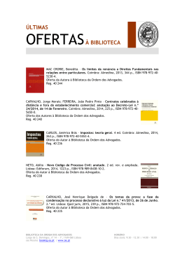 &Uacute;ltimas ofertas &agrave; Biblioteca da Ordem dos Advogados