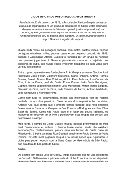 a historia do clube - Associa&ccedil;&atilde;o Atl&eacute;tica Clube Guapira
