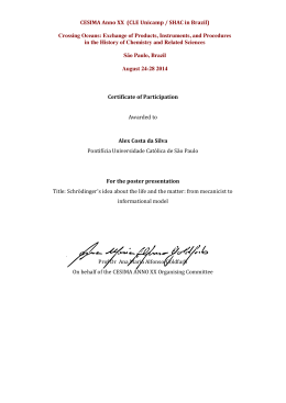 Certificate of Participation Awarded to Alex Costa da Silva - PUC-SP