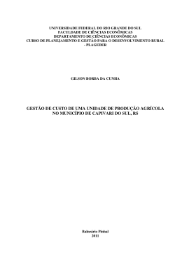 GEST&Atilde;O DE CUSTO DE UMA UNIDADE DE PRODU&Ccedil;&Atilde;O