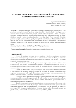 ECONOMIA DE ESCALA E CUSTO DE PRODU&Ccedil;&Atilde;O DE