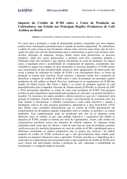 Impacto do Cr&eacute;dito de ICMS sobre o Custo de Produ&ccedil;&atilde;o na