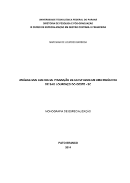 análise dos custos de produção de estofados em uma