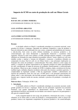 Impacto do ICMS no custo de produ&ccedil;&atilde;o do caf&eacute; em Minas Gerais