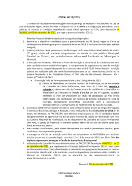 EDITAL Nº 12/2013 (2 grau), tendo sido cursado integralmente em