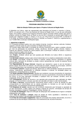 Edital - Minist&eacute;rio da Cultura