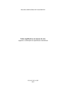 Visitas significativas em museus de arte: cegueira e constru&ccedil;&atilde;o de