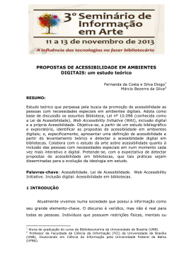 PROPOSTAS DE ACESSIBILIDADE EM AMBIENTES