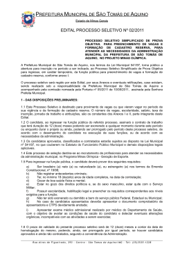 Edital Sao Tomas de Aquino