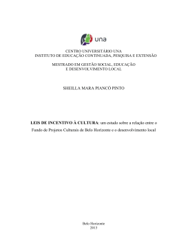 SHEILLA MARA PIANCÓ PINTO LEIS DE INCENTIVO À CULTURA