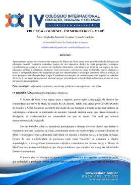 educa&ccedil;&atilde;o em museu: um mergulho na mar&eacute;