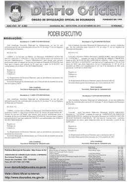 do arquivo - Di&aacute;rio Oficial da Prefeitura Municipal de