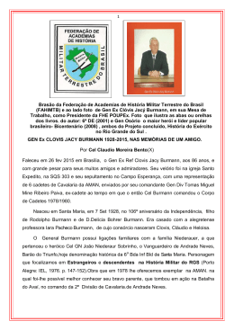 Gen Ex Clovis Jacy Burmann - Academia de Hist&oacute;ria Militar