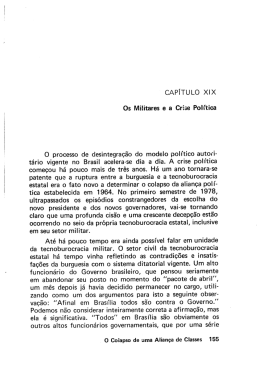 XIX - Os Militares e a Crise Pol&iacute;tica
