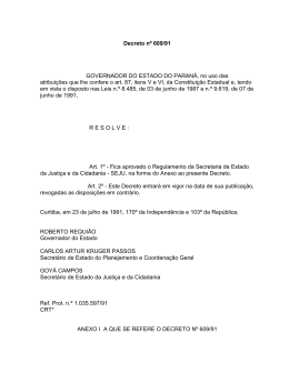 Decreto n&ordm; 609, de 23 de julho de 1991