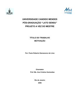 universidade candido mendes pós-graduação “lato sensu” projeto a