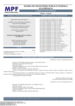 DI&Aacute;RIO DO MINIST&Eacute;RIO P&Uacute;BLICO FEDERAL ELETR&Ocirc;NICO