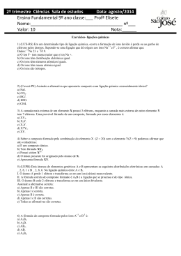 2&ordm; trimestre Ci&ecirc;ncias Sala de estudos Data: agosto/2014 Ensino
