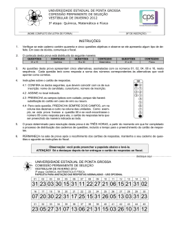 Prova Vocacionada - QUI MAT FIS - CPS