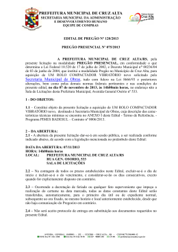PREFEITURA MUNICIPAL DE CRUZ ALTA Secretaria Municipal de