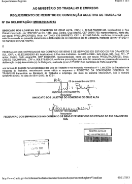 AO MINIST&Eacute;RIO DO TRABALHO E EMPREGO