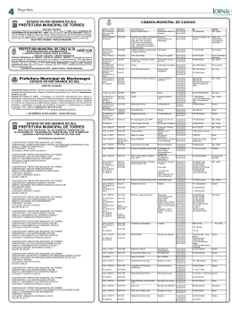 4 Terça-feira PREFEITURA MUNICIPAL DE TORRES PREFEITURA