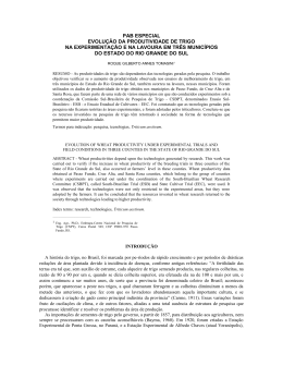 EVOLU&Ccedil;&Atilde;O DA PRODUTIVIDADE DE TRIGO