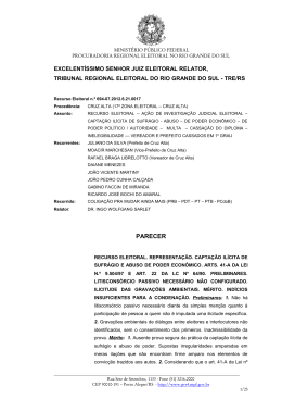 Leia o parecer aqui - Procuradoria Regional Eleitoral