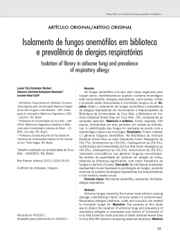 Isolamento de fungos anem&oacute;filos em biblioteca e preval&ecirc;ncia de