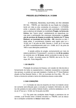 Edital Preg&atilde;o 31-2006 - Limpeza Cruz Alta