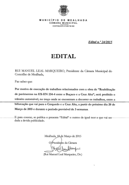 EDITAL - Câmara Municipal de Mealhada