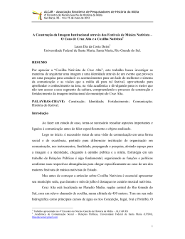 A Constru&ccedil;&atilde;o da Imagem Institucional atrav&eacute;s dos Festivais de