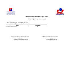 PROCESSO SELETIVO DE DOCENTES &ndash; EDITAL 01/2012