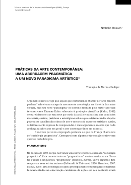Pr&aacute;ticas da arte contemPor&acirc;nea - Revista Sociologia & Antropologia