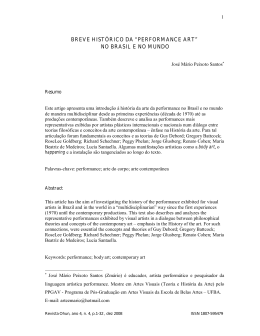&ldquo;performance art&rdquo; no brasil e no mundo
