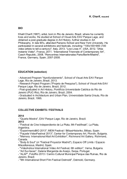 K. Charif, resum&eacute; BIO Khalil Charif (1967), artist
