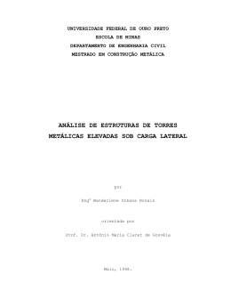 an&aacute;lise de estruturas de torres met&aacute;licas elevadas sob carga lateral