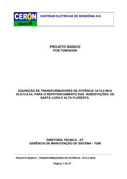 projeto b&aacute;sico - Eletrobras Distribui&ccedil;&atilde;o Rond&ocirc;nia