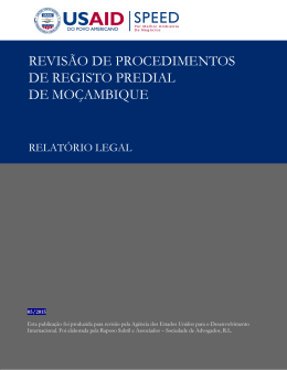 REVIS&Atilde;O DE PROCEDIMENTOS DE REGISTO PREDIAL