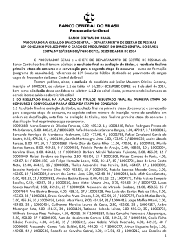 Resultado final na avaliacao de titulos, final na primeira etapa do